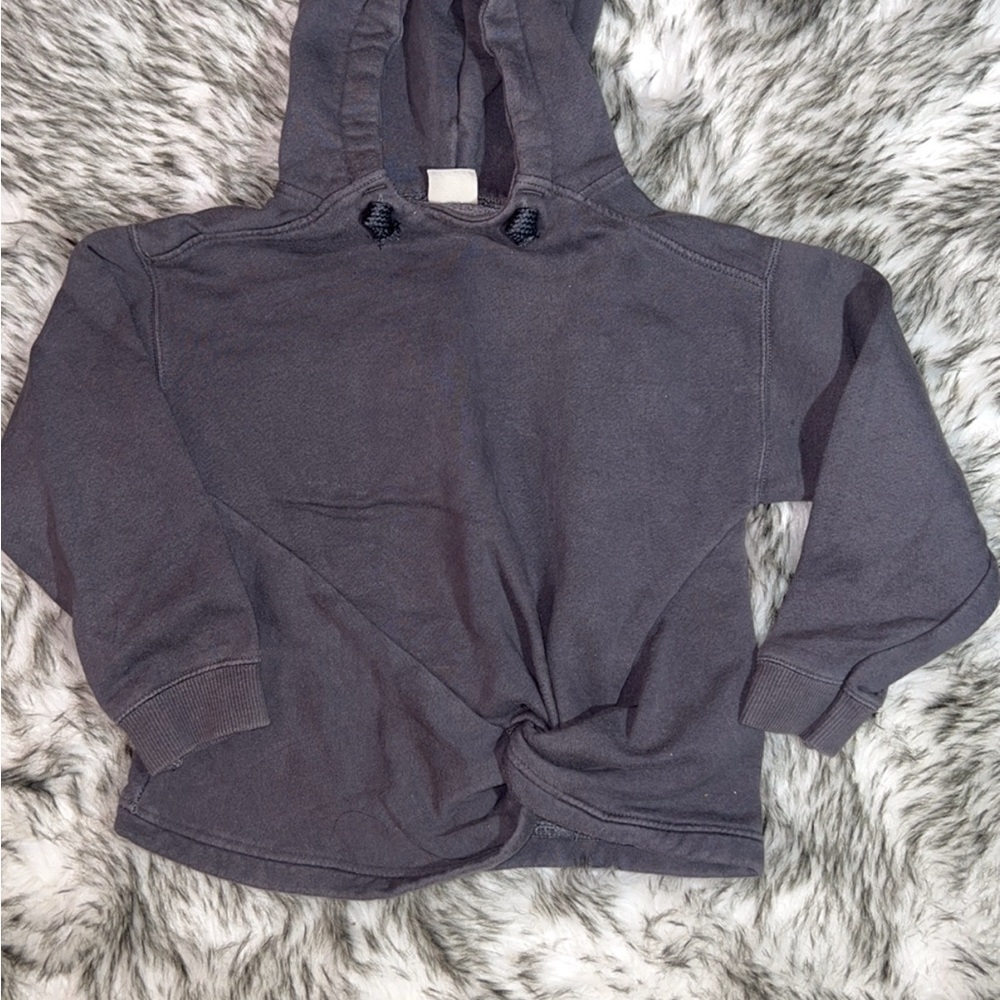 Zara Girls Gray Hooded Pullover Sweater